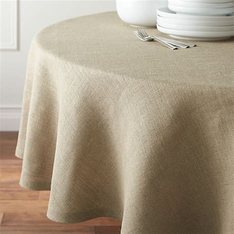 Beckett Natural 90 Round Linen Tablecloth In Tablecloths Crate And