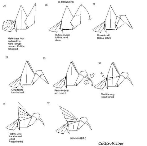 Hummingbird Origami Plan 4 Collin Weber Origami Diagrams Origami