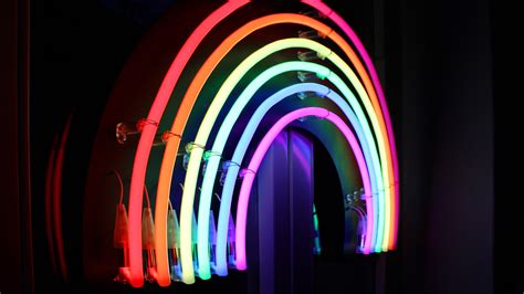 Wallpaper Neon Lights Rainbow Colors 3840x2160 Uhd 4k