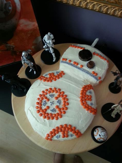 Easy Star Wars Bb 8 Cake Made With Reeses Pieces Editable Silver