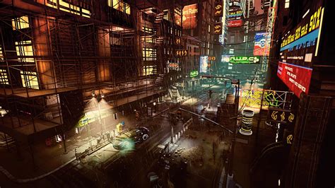 963429 4k Cityscape Science Fiction Cgi Futuristic Cyberpunk 2077