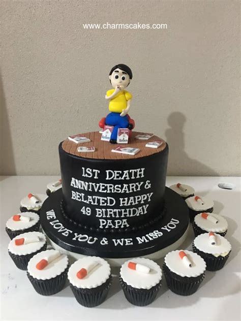 Cake's blog posts contain affiliate links and we earn commission from purchases made through these links. Custom Cake Death Anniversary | Charm's Cakes and Cupcakes