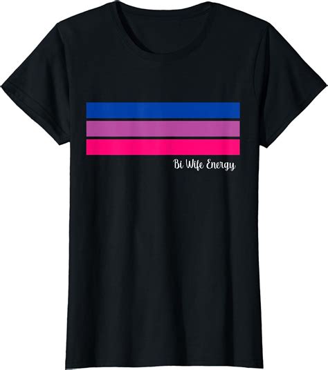bi wife energy married bisexual pride flag stripes lgbtq t shirt