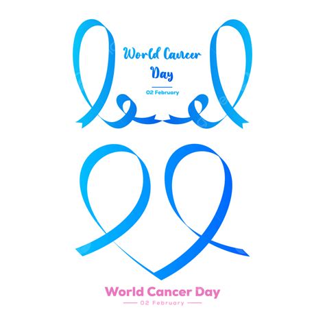 World Cancer Day Vector Png Design Set With Colorful Ribbon Transparent