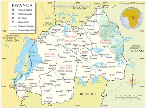 Administrative Map Of Rwanda Nations Online Project