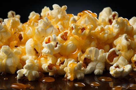 Premium Ai Image Close Up Of Buttered And Caramelized Popcorn