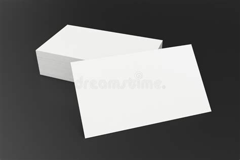 Stack Of Blank Business Card On Black Background 3d Rendering Stock