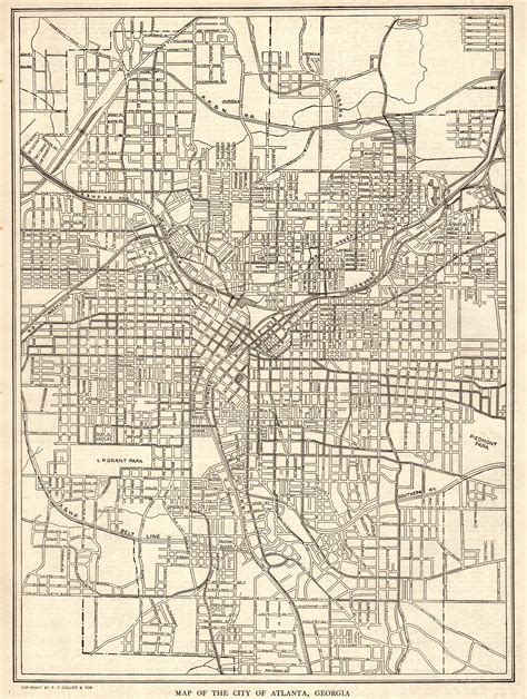 1911 Antique Atlanta Street Map City Map Of Atlanta Georgia Etsy