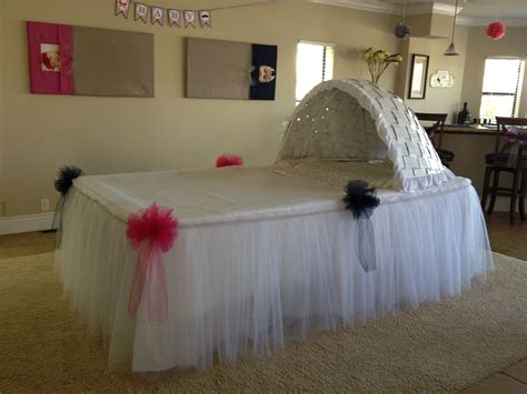 Place the baby in the shower and you can but some water lilies in the tub so they can be distracted. Pool table transformed into a Bassinet for Baby Shower ...