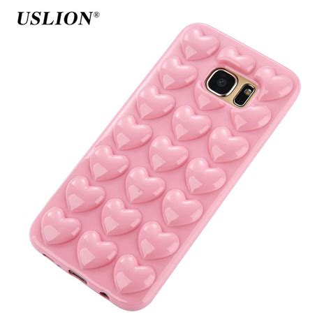 Uslion 3d Love Heart Case For Samsung Galaxy S7 With Lanyard Phone