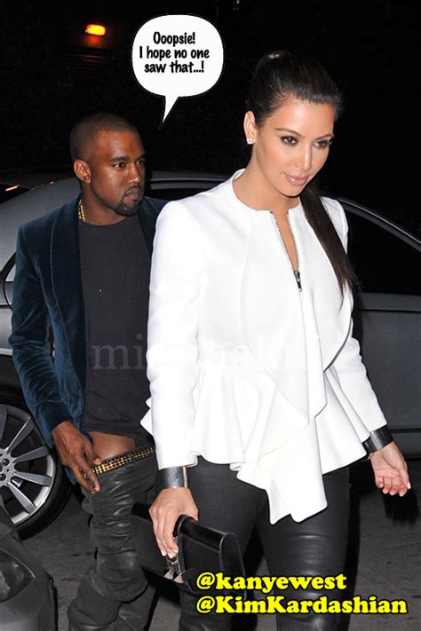 Sisterhood247 Kanye West Caught Pant Down Exiting A Car With Kim Kardashian