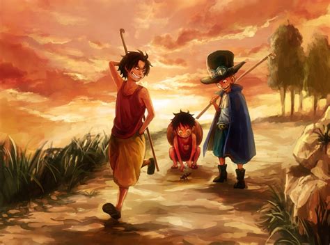 One Piece Ace Brotherhood Luffy Brother 1288x959 Wallpaper