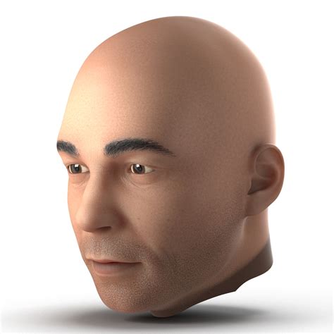 3d Male Head 3 Modeled