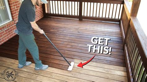 How To Stain A Deck The Easy Way Best Tools To Refinish Youtube