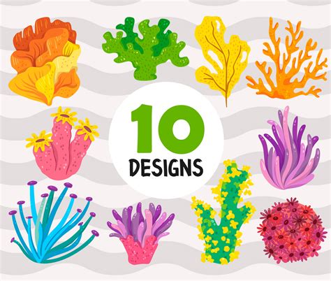 Svg De Coral Marino Svg Coral Algas Bajo El Mar Svgunder Etsy España