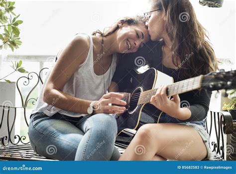 Lesbian Couple Together Indoors Concept Stock Image Image Of Couple Drink 85682583