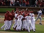 The St. Louis Cardinals celebrate after Game 6 of the National League ...