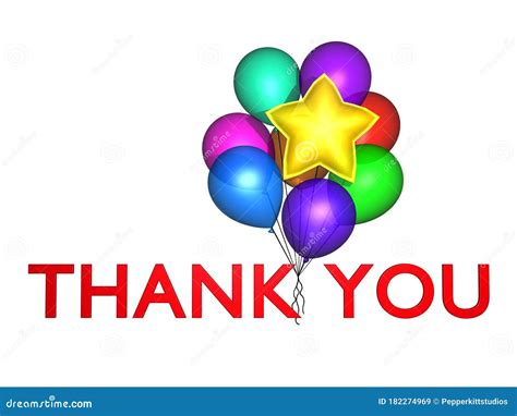 Thank You Balloons Red 3d Text Stock Illustration Illustration Of