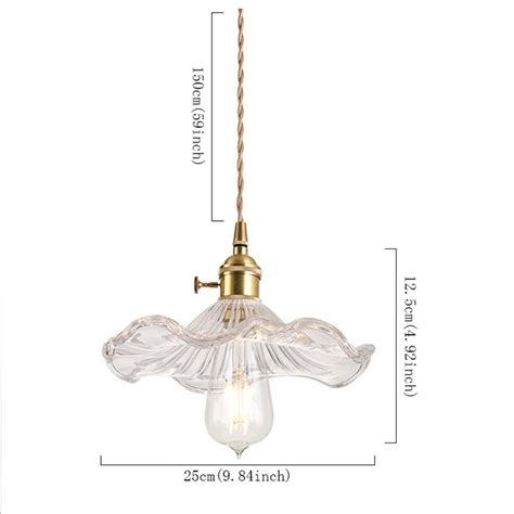 Striae Clear Ribbed Glass Pendant Light Lotus Leaf Shape Lz125 Pendant Light Glass Pendant