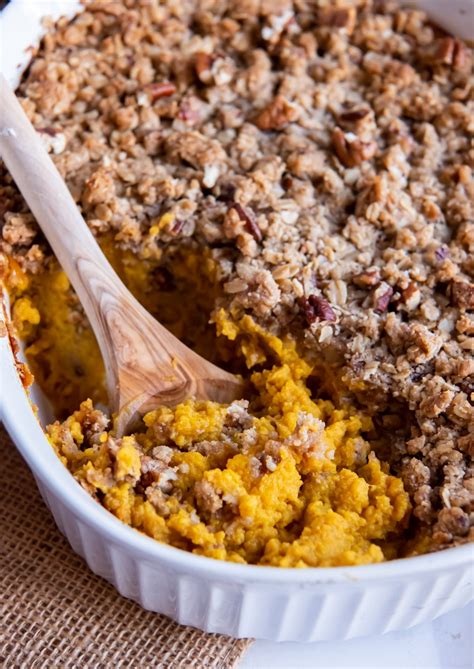 Butternut Squash Casserole With Streusel Topping Flavor The Moments