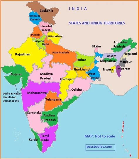 States And Capitals In India Pcsstudies Geography