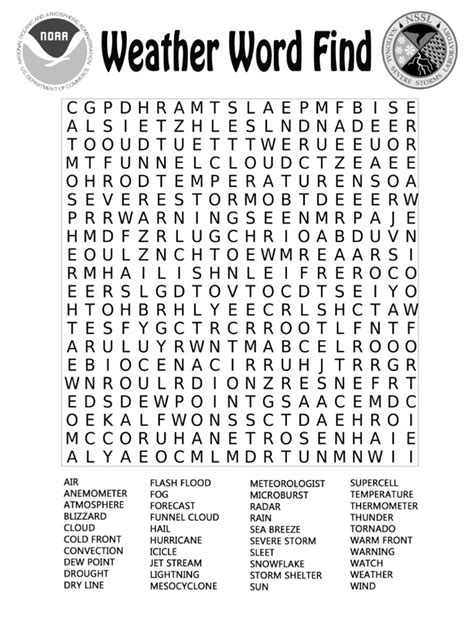 Weather Word Search Printable Printable Word Searches