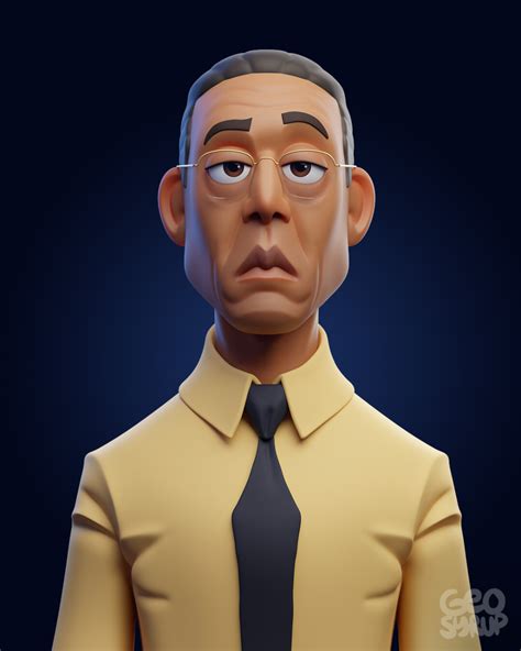Artstation Gus Fring Breaking Bad Stylized Sculpt Geosyrup Cartoon Character Design