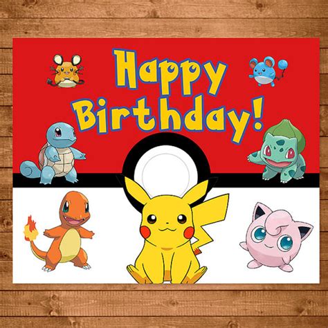 Pokemon cards printable cards coloring pages ex mega able. Pokemon Birthday Sign Red White Pokemon Happy Birthday