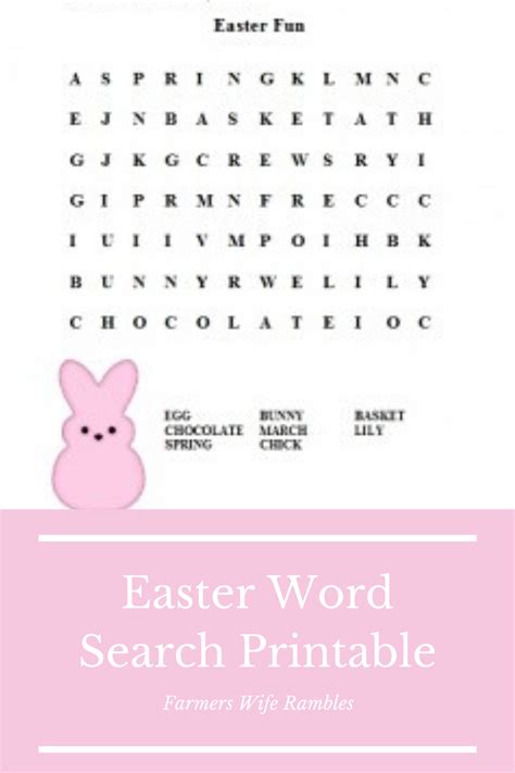 Easter Word Search Printable Farmers Wife Rambles