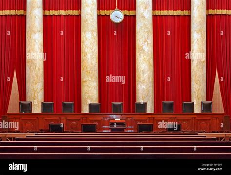 Court Room Interior At The United States Supreme Court The Seats For