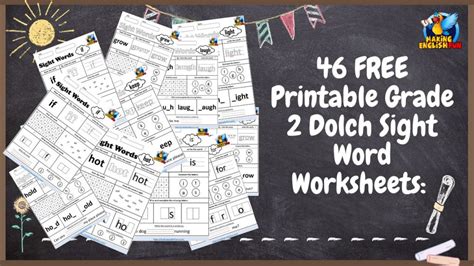 46 Free Printable Grade 2 Dolch Sight Word Worksheetsmaking English Fun