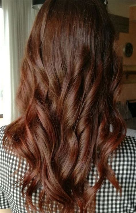 Koyu Bakır Kahve Saç Rengi Tarz Kadın Saç Kızıl Saç Saç Rengi