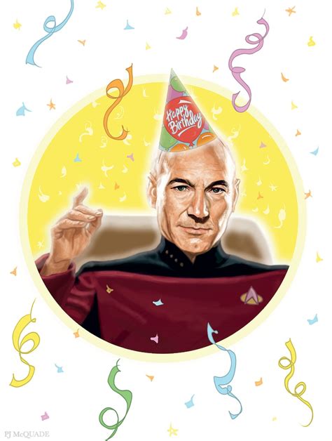 Picard Star Trek Birthday Card Etsy