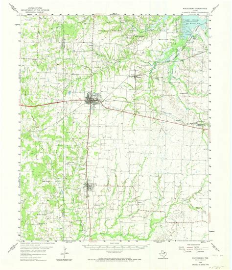 Whitesboro Texas 1958 1974 Usgs Old Topo Map Reprint 15x15 Tx Quad