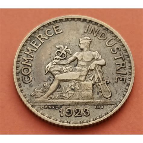 Francia 1 Franco 1924 Dama Chambre De Commerce Km876 Moneda De Laton