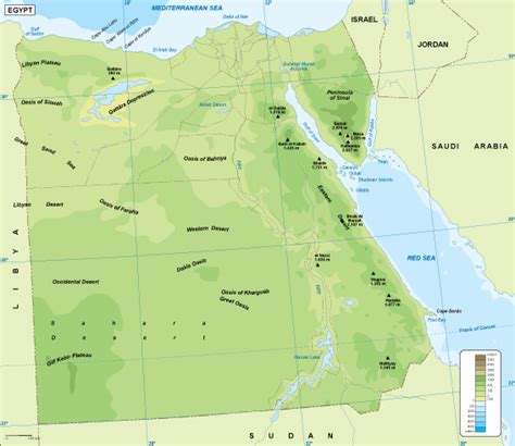 Egypt Physical Map Eps Illustrator Map Vector Maps