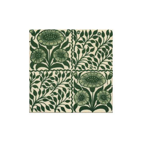 Victorian Oreton Green Decorative Tiles 152x152mm Exterior Use