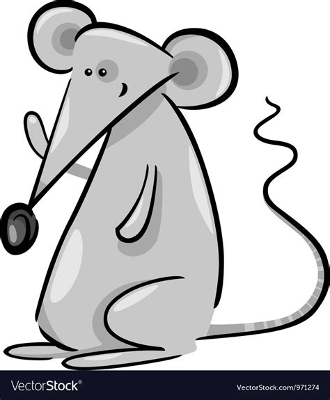 Cute Gray Mouse Cartoon Royalty Free Vector Image