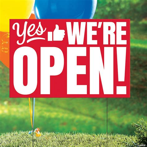 Yes Were Open Yard Sign Oriental Trading