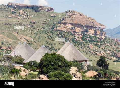 Traditional Huts At Basotho Cultural Village Golden Gate Highlands