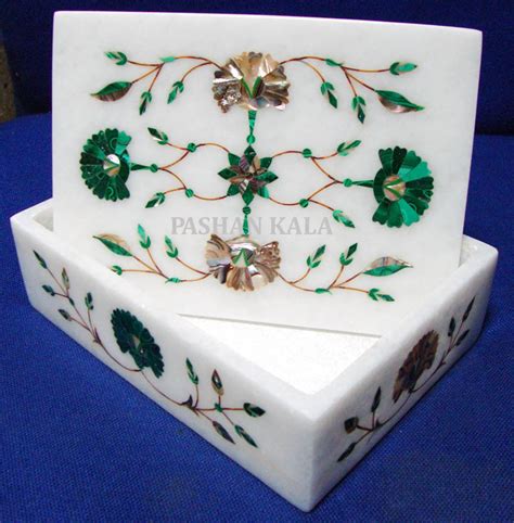 White Inlay Marble Jewelry Boxes For Home Rectangular At Rs 60inch