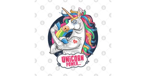 Unicorn Power Magic Rainbow Cartoon Fantasy Unicorn Sticker