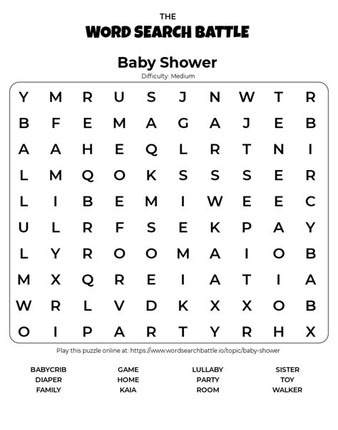 Baby Shower Word Search Game Home Design Ideas