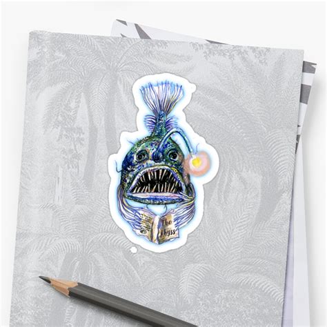 Angler Fish Reads The Abyss Stickers By Smiledial Redbubble