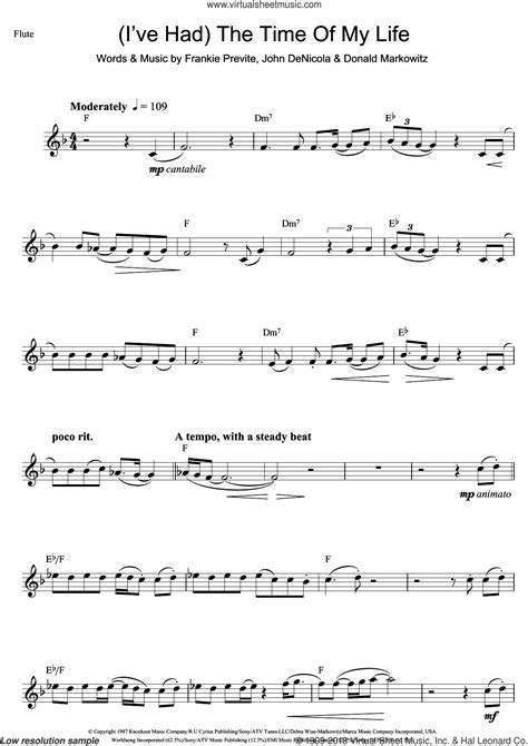 Bill Medley I Had The Time Of My Life - Medley - (I've Had) The Time Of My Life sheet music for flute solo