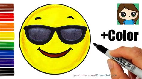 How To Draw Color A Cool Emoji Easy