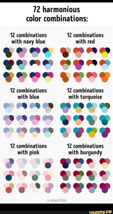 72 Harmonious Color Combinations 12 Combinations 12 Combinations With