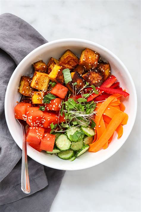 Easy cheating in any game. Vegan Watermelon Poke Bowl | Dietitian Debbie Dishes