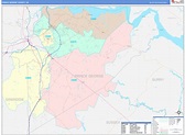 Prince George County, VA Wall Map Color Cast Style by MarketMAPS