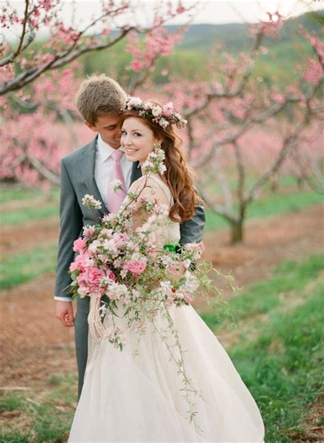 Beautiful Blossom Filled Spring Wedding Ideas In An Orchard Bridal
